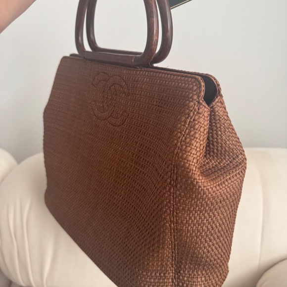 Chanel Raffia Top Handle Handbag - Picture 4 of 6